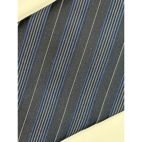 Silk & Polyester Neck Ties (LOT OF 3) Navy Blue Gold Men Tie Roundtree Gant - Picture 6 of 6